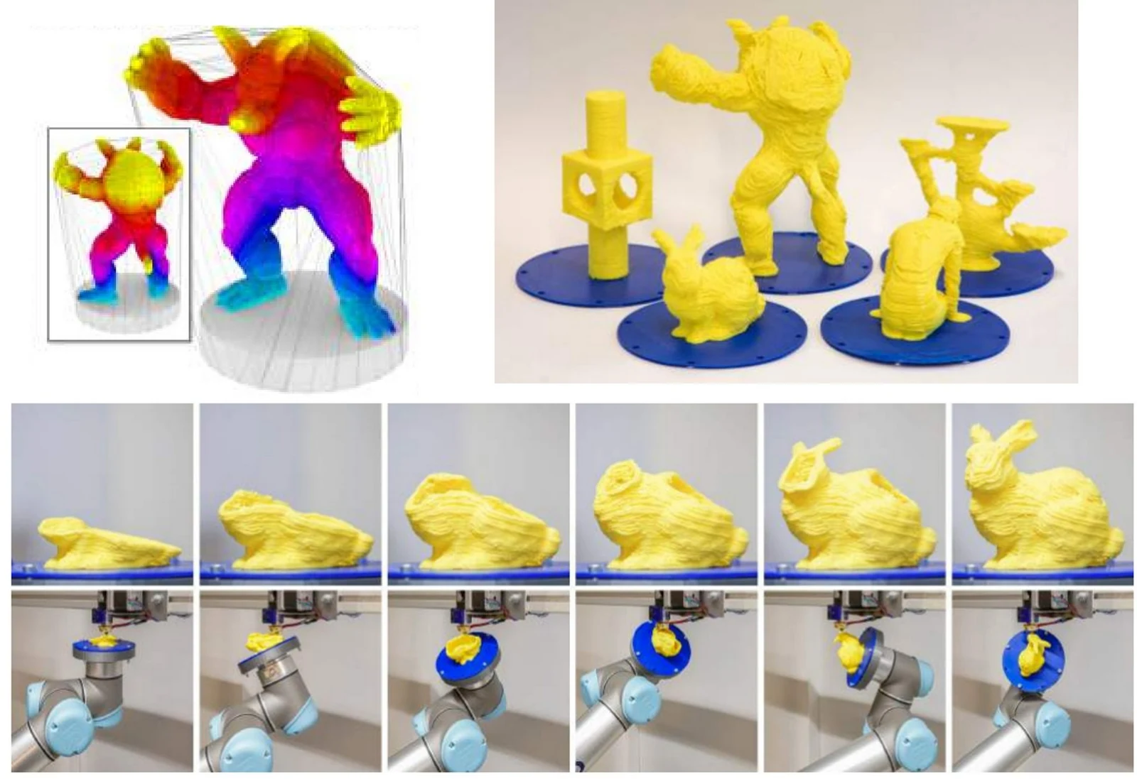 Support-free volume printing by multi-axis motion